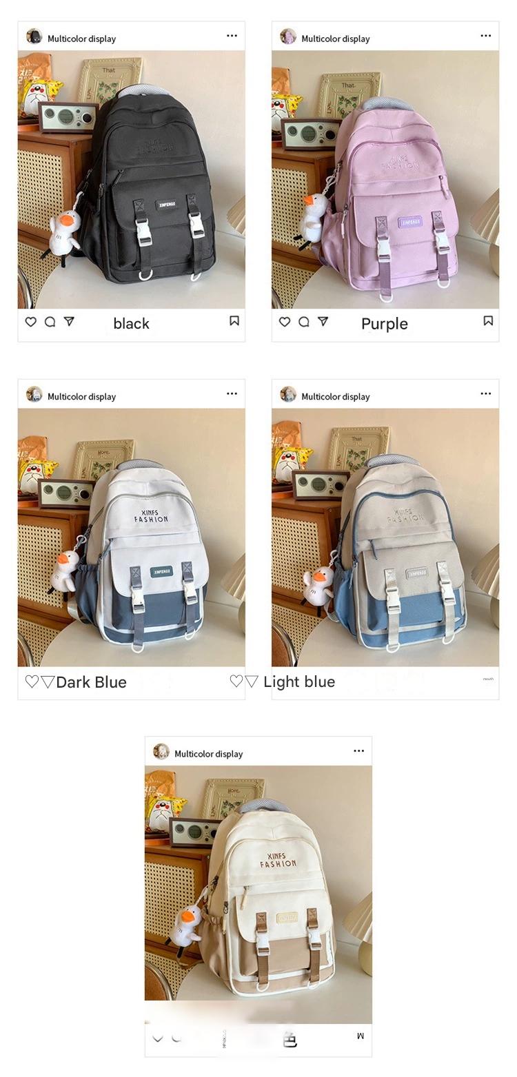 Elementary School, Junior High School, High School, and University, Large-Capacity Backpacks, Simple Backpacks for Women ZK409