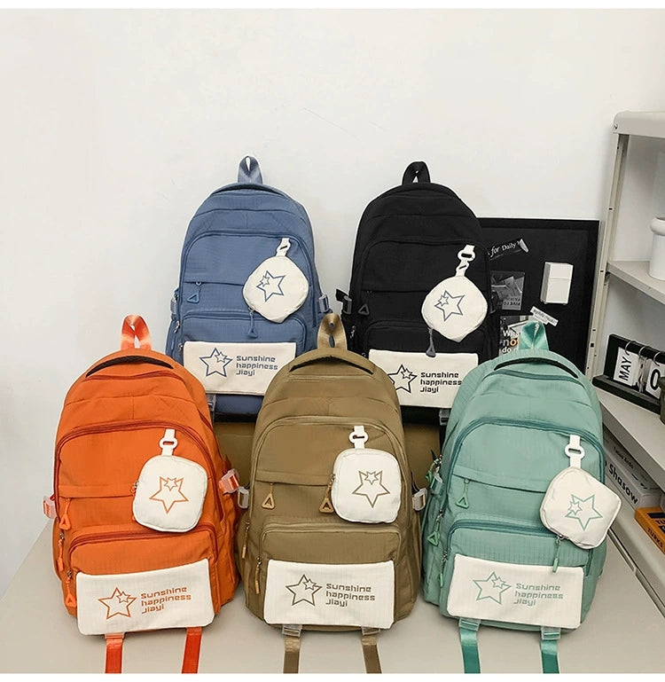New Korean Style Women's Backpack All-match Two-piece Set Primary School Students' Fashionable Large Capacity ZK426