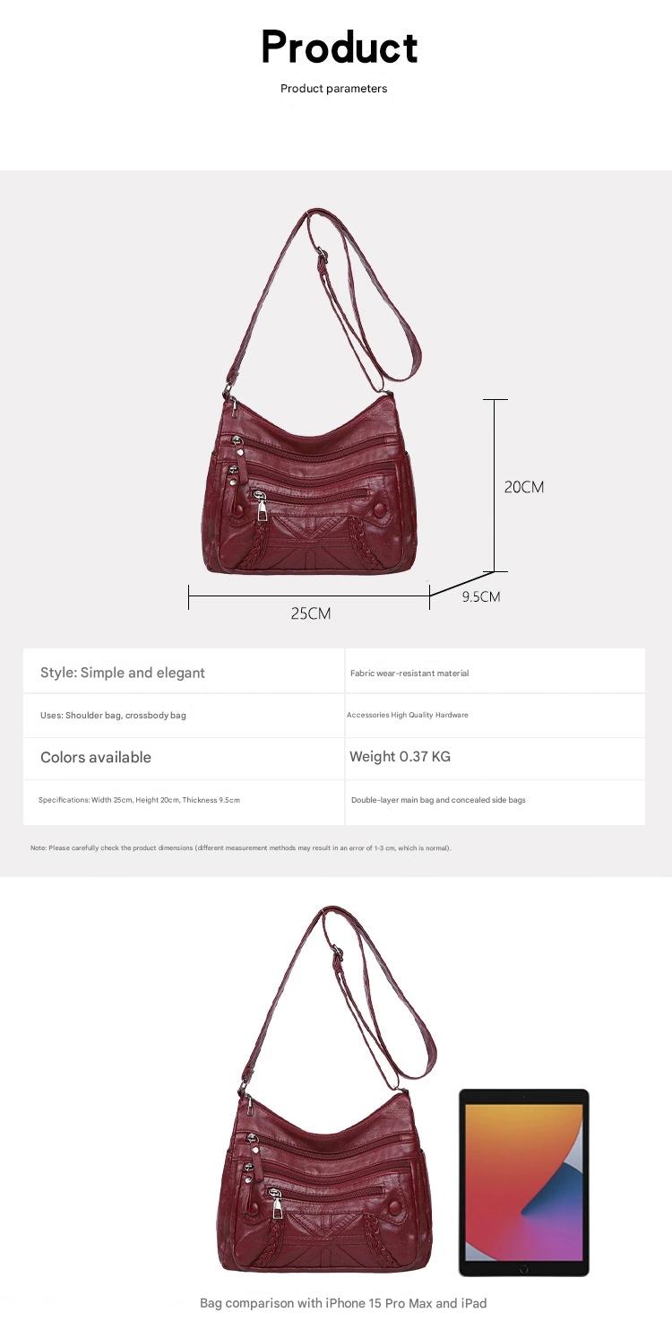New Fashion All-match Middle-aged and Elderly Mother's Bag Large Capacity Shoulder Crossbody Bag 8026