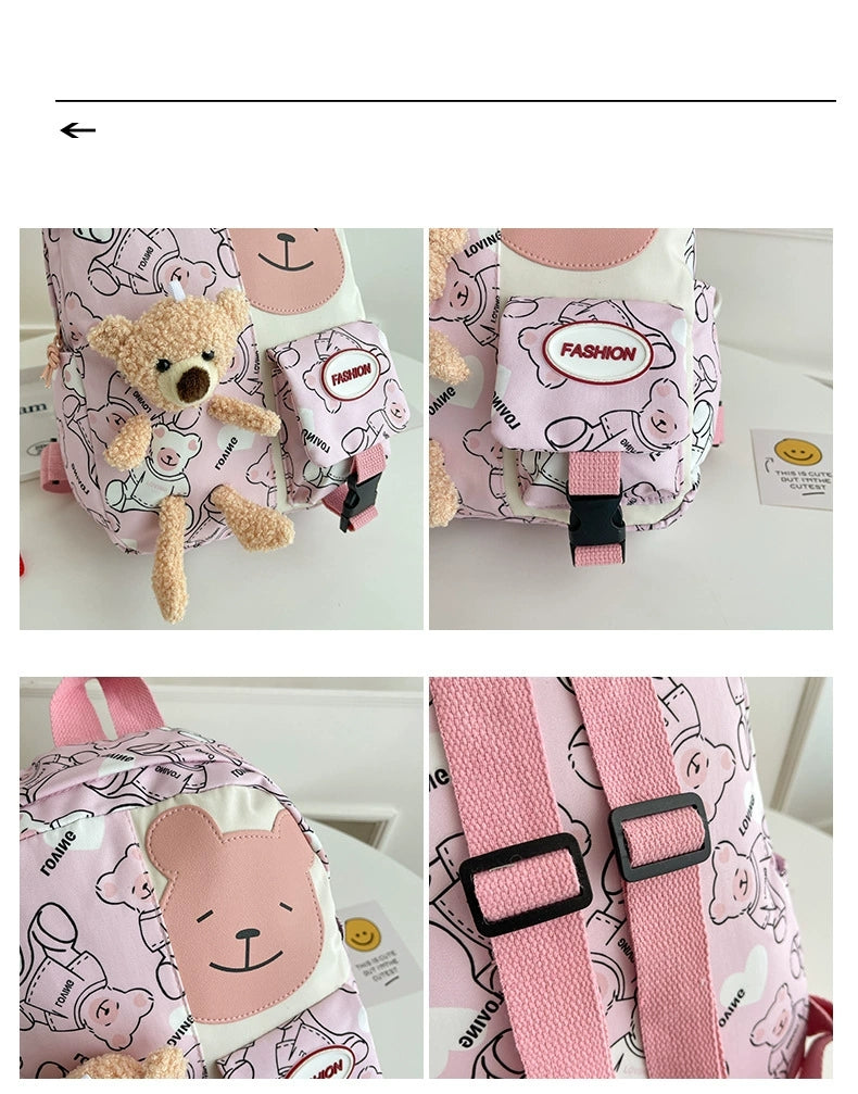 Student bag backpack children bag in one cartoon doll bag For Nursery, Kg And One Class ZK417