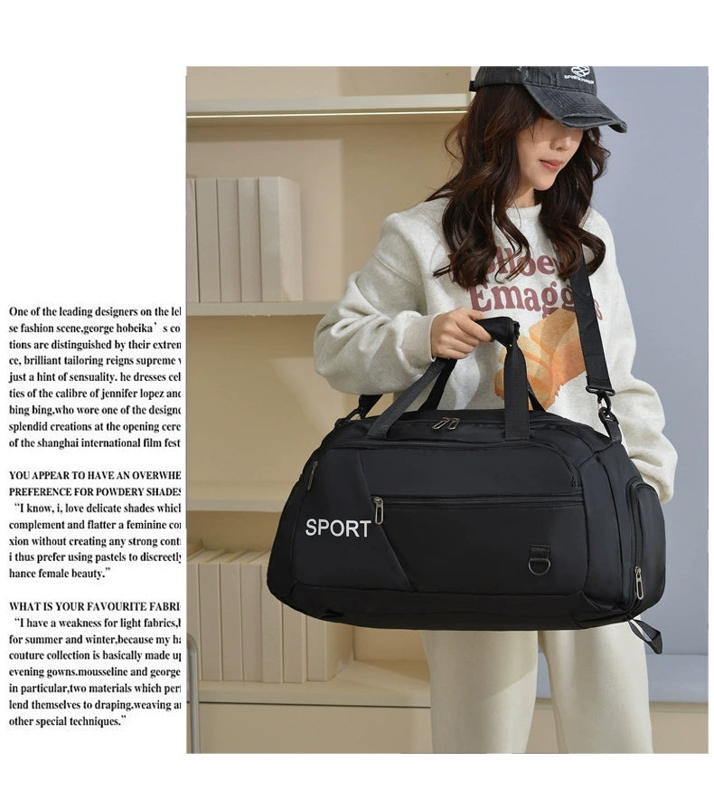 Travel Bag, Ultra-Large Capacity, Lightweight Storage Bag, Dry and Wet Separation, Portable Travel Sports Bag for Men and Women ZK416