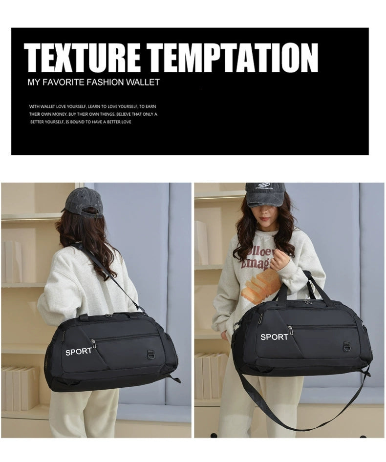 Travel Bag, Ultra-Large Capacity, Lightweight Storage Bag, Dry and Wet Separation, Portable Travel Sports Bag for Men and Women ZK416