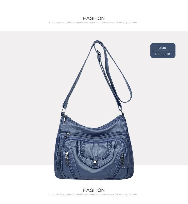 Fashionable Shoulder Bag, Retro Style Soft Leather Mother's Bag, Casual Shopping, Lightweight Crossbody Bag 8023