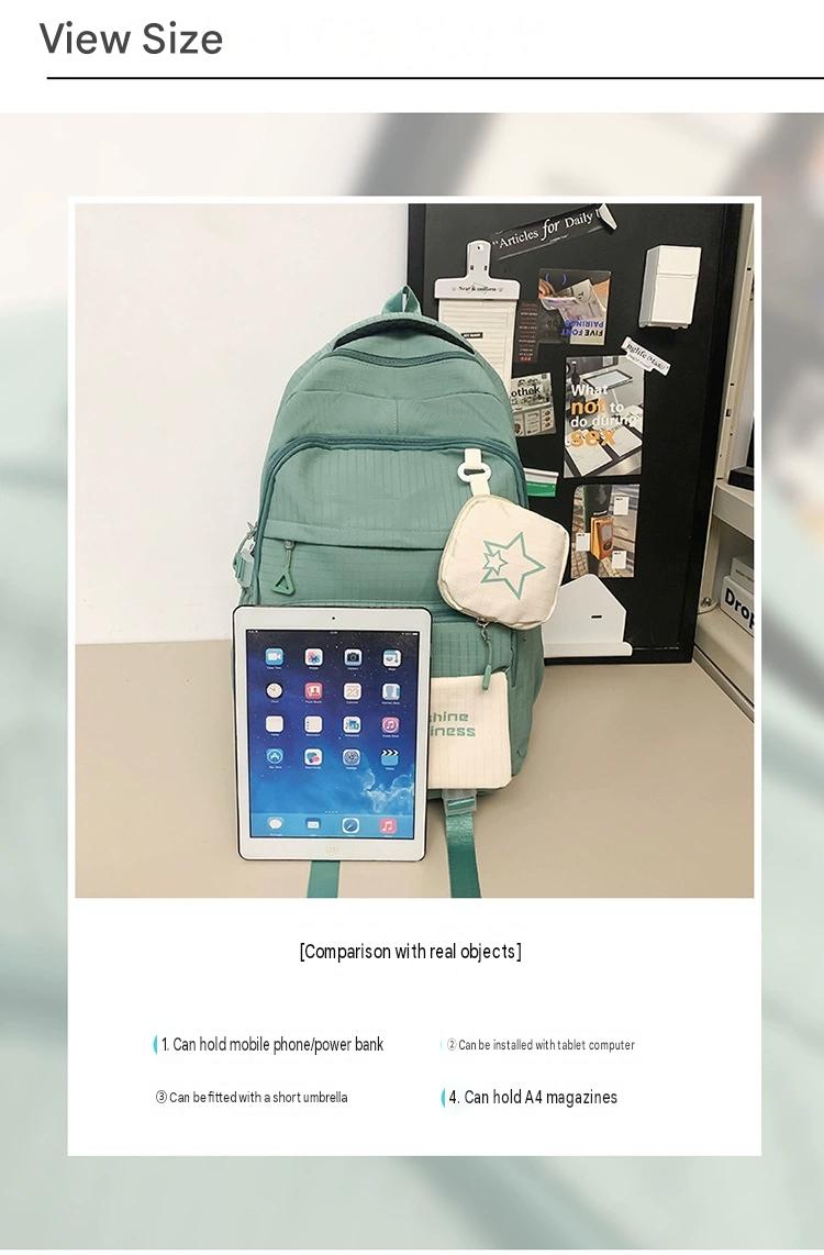 New Korean Style Women's Backpack All-match Two-piece Set Primary School Students' Fashionable Large Capacity ZK426