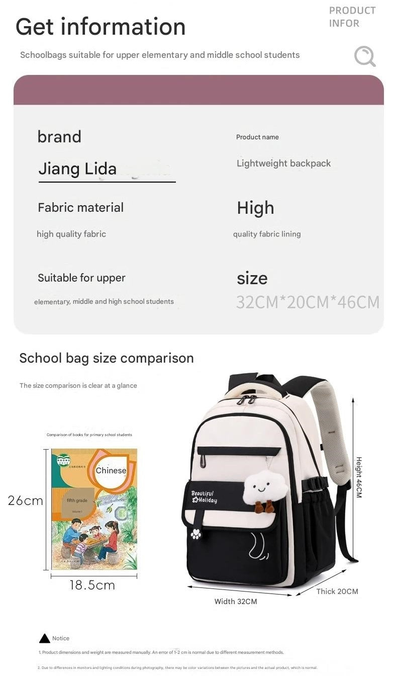 Kids' School Backpack without KeyChain - Cute  Plaid Design for Girls ZK402 ( Best For Playgroup to 4th Class)