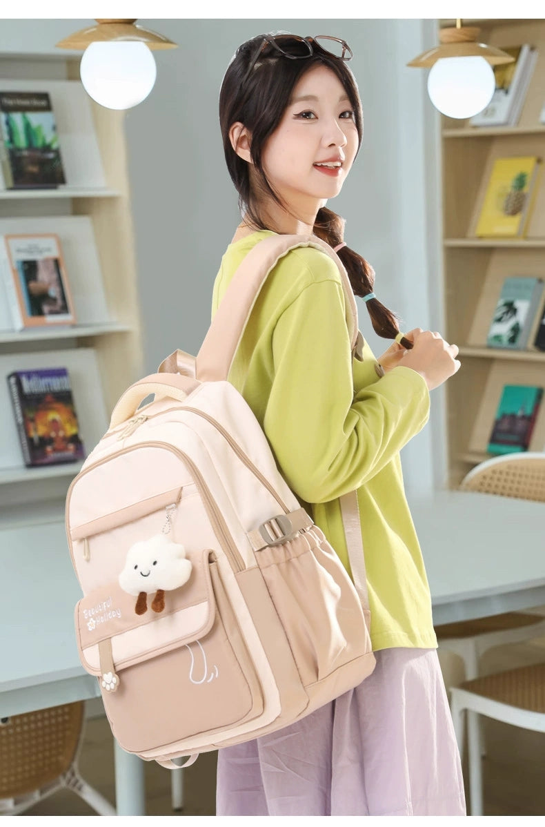 Kids' School Backpack without KeyChain - Cute  Plaid Design for Girls ZK402 ( Best For Playgroup to 4th Class)