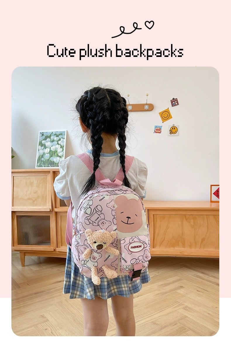 Student bag backpack children bag in one cartoon doll bag For Nursery, Kg And One Class ZK417