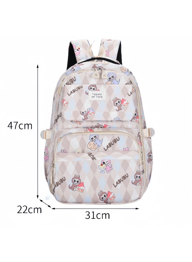 Labubu Children's Backpack New Large Capacity Light Refrigerator Door Boys And Girls Backpack Elementary School Schoolbag ZK431