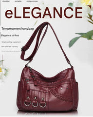 New Fashion Large-Capacity Woven Crossbody Bag, Korean Style, Simple and Elegant, Multi-Compartment, Soft Leather with a High-End Feel 8036