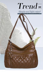 Soft leather women's bag, new style, fashionable and versatile bag, large capacity, trendy shoulder crossbody bag 8028