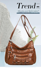 Soft Leather Bag Women's All-match Middle-aged Large Capacity Shoulder Crossbody Bag for Women 8020