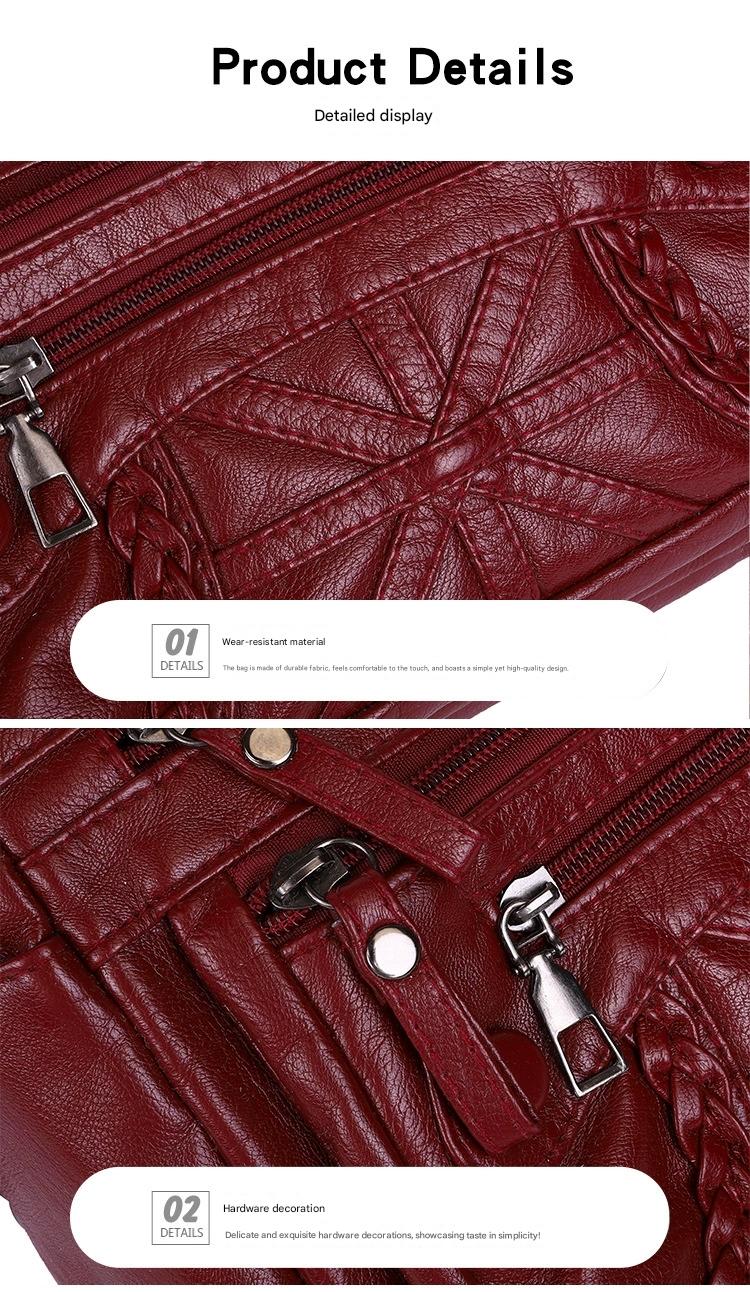 New Fashion All-match Middle-aged and Elderly Mother's Bag Large Capacity Shoulder Crossbody Bag 8026