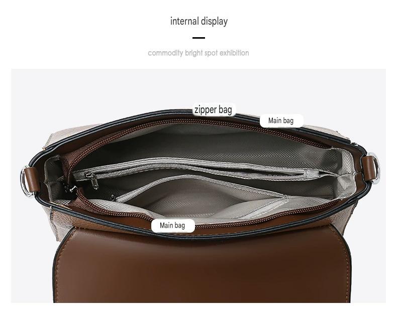 New Large Capacity Fashionable Simple Women's Single Shoulder Bag Soft Leather 851-9839