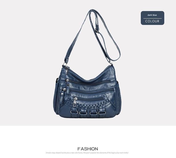 Soft Leather Bag Women's All-match Middle-aged Large Capacity Shoulder Crossbody Bag for Women 8020