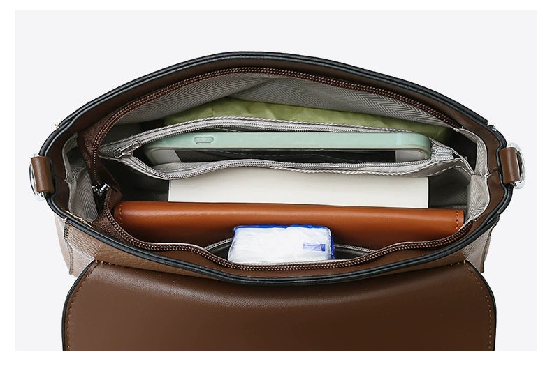 New Large Capacity Fashionable Simple Women's Single Shoulder Bag Soft Leather 851-9839