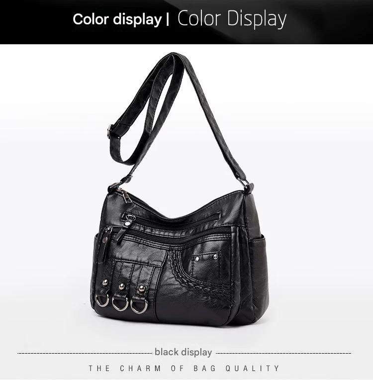 New Fashion Large-Capacity Woven Crossbody Bag, Korean Style, Simple and Elegant, Multi-Compartment, Soft Leather with a High-End Feel 8036