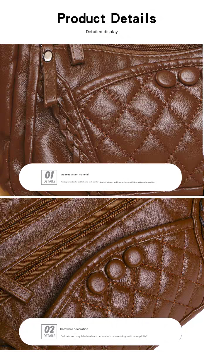 Soft leather women's bag, new style, fashionable and versatile bag, large capacity, trendy shoulder crossbody bag 8028