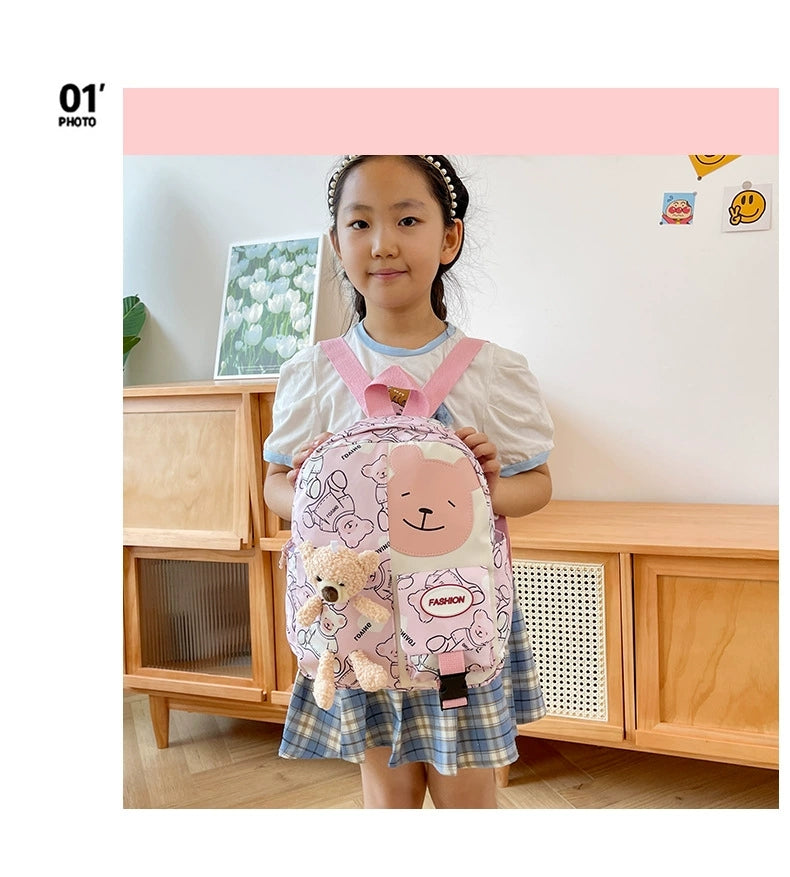 Student bag backpack children bag in one cartoon doll bag For Nursery, Kg And One Class ZK417