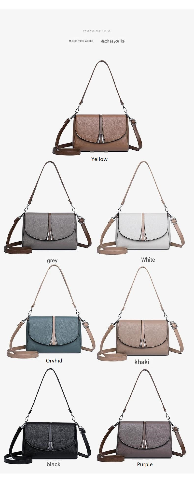 New Large Capacity Fashionable Simple Women's Single Shoulder Bag Soft Leather 851-9839