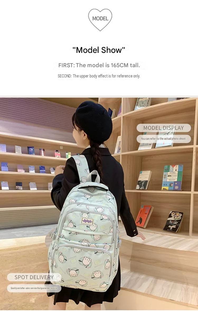 Junior High School Student Schoolbag Cartoon Print High-Looking Sweet Girl Backpack Multi-Layer ZK433