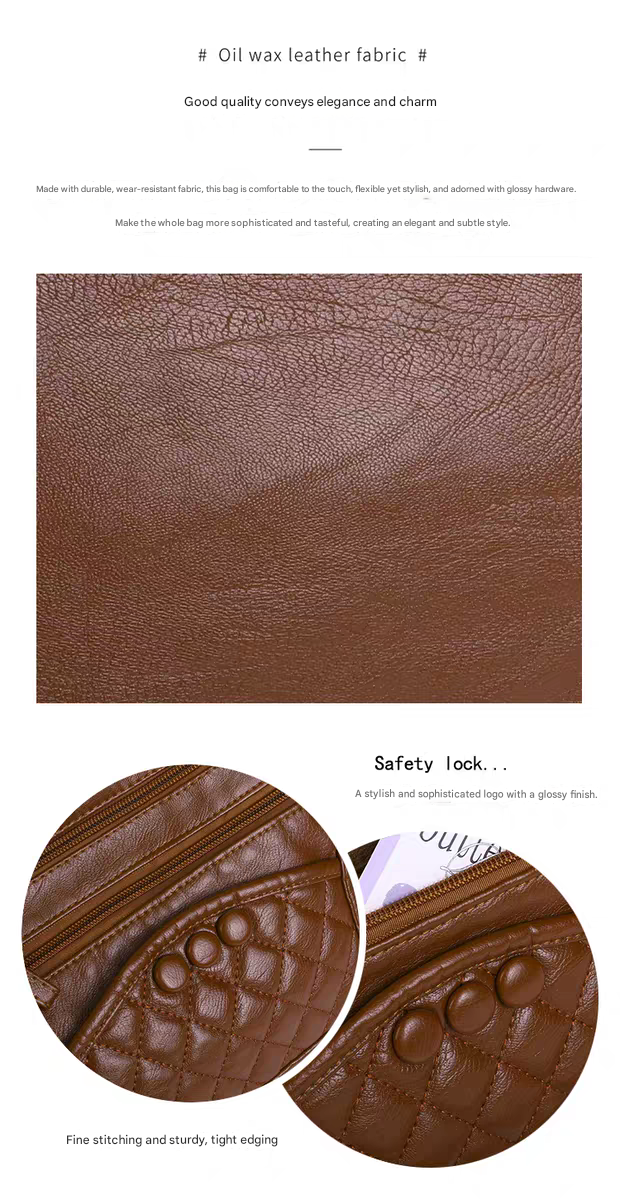 Soft leather women's bag, new style, fashionable and versatile bag, large capacity, trendy shoulder crossbody bag 8028