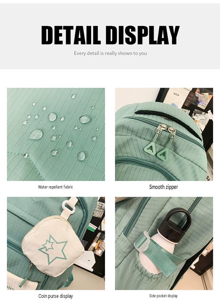 New Korean Style Women's Backpack All-match Two-piece Set Primary School Students' Fashionable Large Capacity ZK426