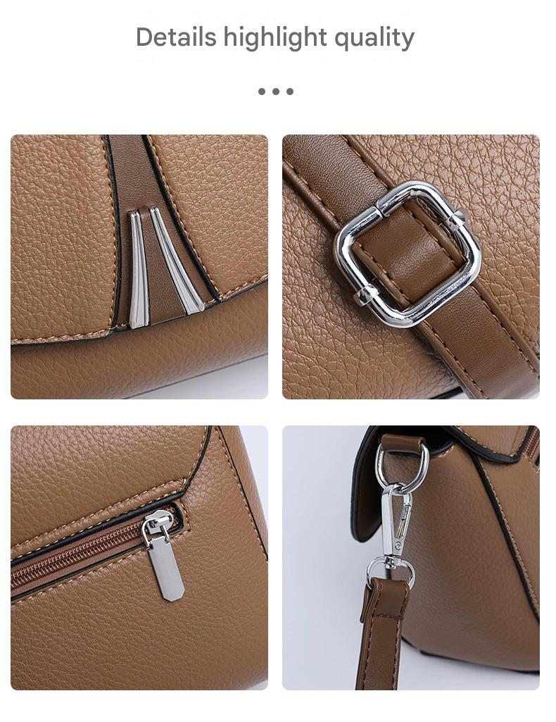 New Large Capacity Fashionable Simple Women's Single Shoulder Bag Soft Leather 851-9839
