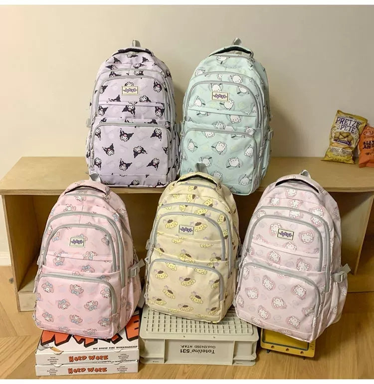 Junior High School Student Schoolbag Cartoon Print High-Looking Sweet Girl Backpack Multi-Layer ZK433