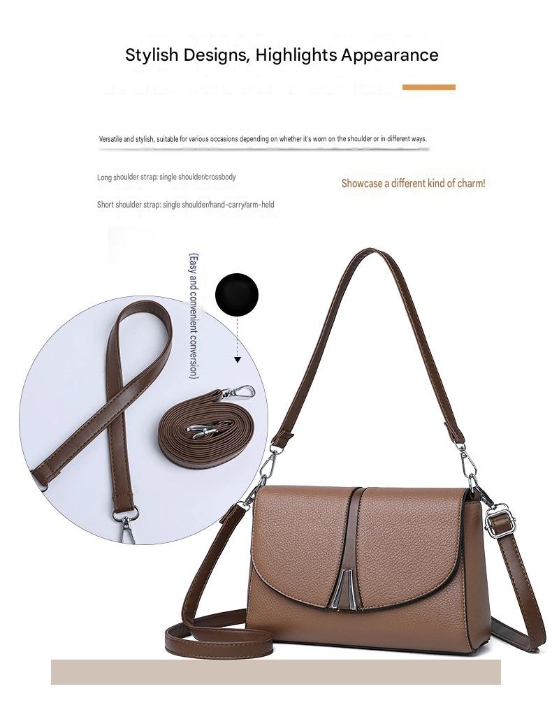 New Large Capacity Fashionable Simple Women's Single Shoulder Bag Soft Leather 851-9839