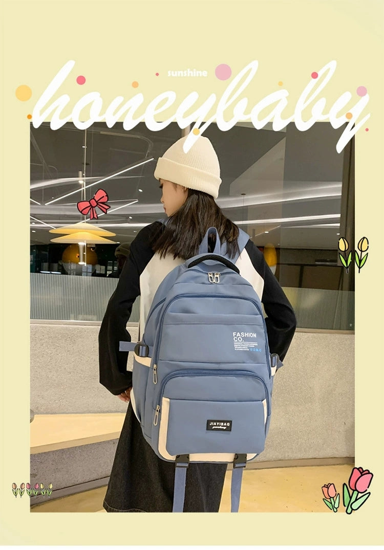 New Style Simple Women's Backpack Large Capacity Korean Style Male Junior High School ZK422