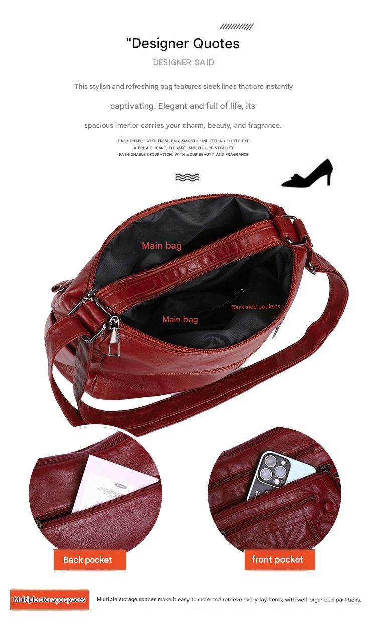 New Fashion All-match Middle-aged and Elderly Mother's Bag Large Capacity Shoulder Crossbody Bag 8026