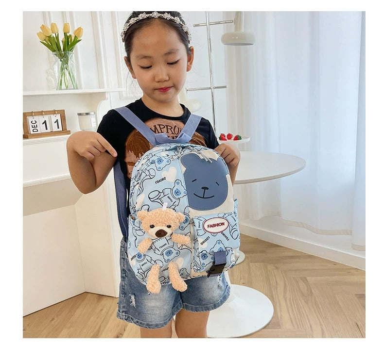 Student bag backpack children bag in one cartoon doll bag For Nursery, Kg And One Class ZK417