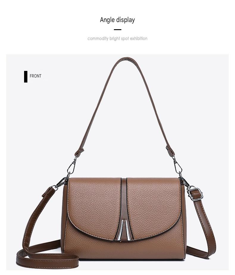 New Large Capacity Fashionable Simple Women's Single Shoulder Bag Soft Leather 851-9839