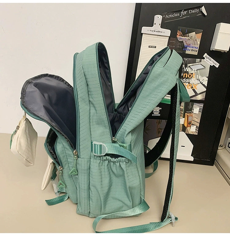 New Korean Style Women's Backpack All-match Two-piece Set Primary School Students' Fashionable Large Capacity ZK426